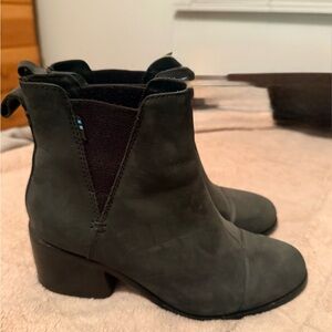 Toms Black Leather Esme Boots